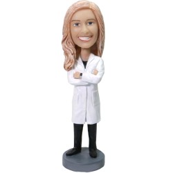 Crossed Arms Female Doctor Physician In Lab Coat