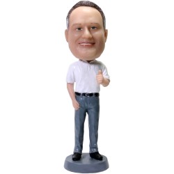 Male Boss In Polo Shirt With Thumbs Up