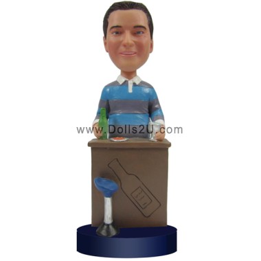 (image for) Personalized Bartender Bobblehead Customized Gifts For Male Bartenders