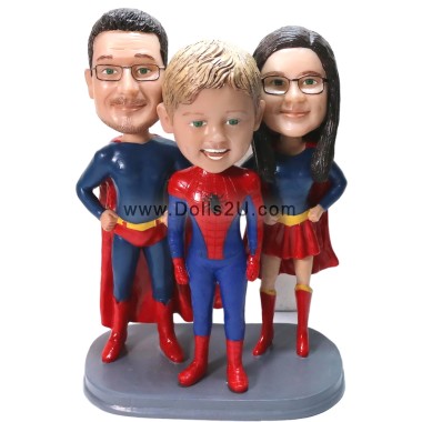 (image for) Custom SuperHero Family Bobbleheads