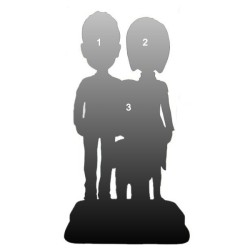 Fully customized Family bobbleheads for 3 people