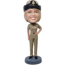 Personalized Female U.S. Navy Chief Bobblehead Gift