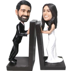 (image for) Custom Couple Bobbleheads Bookend