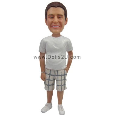  Custom Casual Male With One Hand In Pocket Bobblehead Item:13562