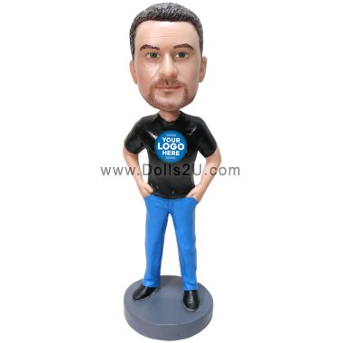 Cusom Bobblehead Casual Male in T-shirt Customized Bobbleheads