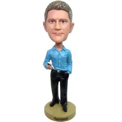 Casual Executive with Smart Phone bobblehead