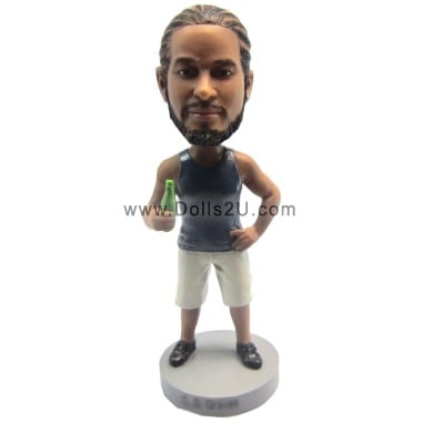  Custom Male In Tank Top With Beer Bobblehead Item:55295