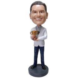  Male Holding a Trophy Custom Bobblehead