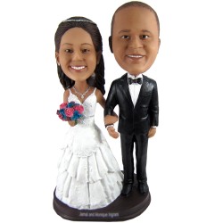 (image for) custom bobbleheads wedding cake topper