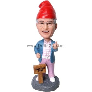  Custom Garden Gnome Bobblehead With Jacket Item:48676