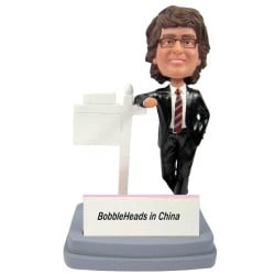 (image for) Custom bobblehead realtor male business card holder