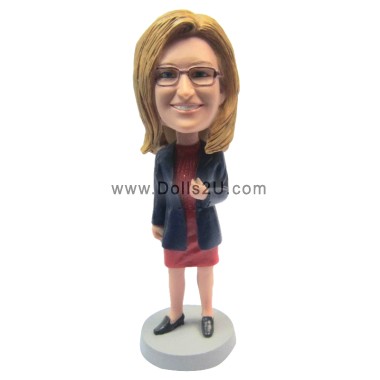 (image for) Custom Female In Coat Bobblehead