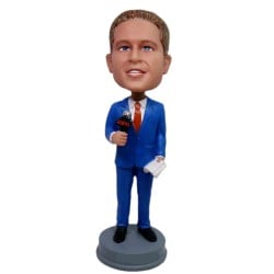 (image for) Personalized Male News Reporter Bobblehead Custom Newsmen Gift