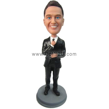  Custom Bobblehead Businessman Holding Tie