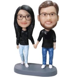  Custom Bobbleheads Couples Holding Hands Anniversary Gift