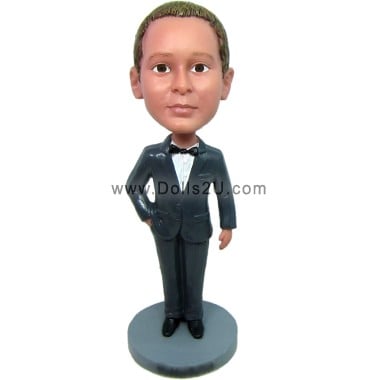 (image for) Custom Kid In Suit - Groomsmen Bobblehead Gift