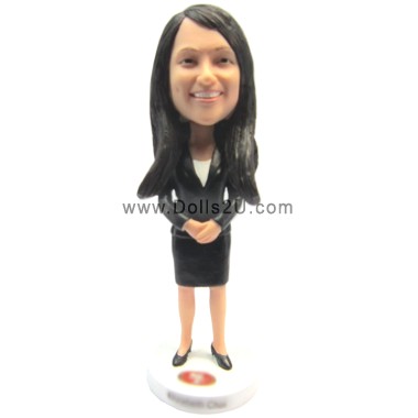 (image for) Custom Businesswoman Bobbleheads Gift for Female Executive