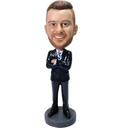 Custom Bobbleheads Male Executive With Arms Crossed Gift for Boss