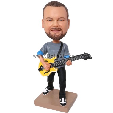 (image for) Custom Bobbleheads Male Bass Player Gifts for Guitarist