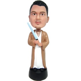 (image for) Custom star wars bobblehead gift from your photo, personalized Jedi bobbleheads with your face