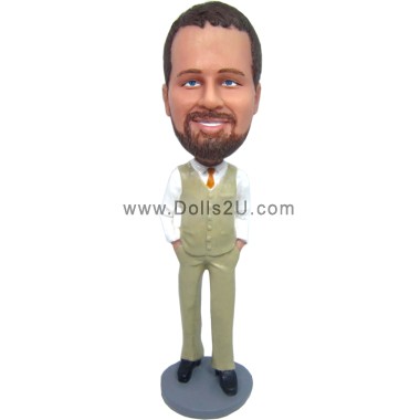 (image for) Custom Bobbleheads Groomsmen With Tie And Vest