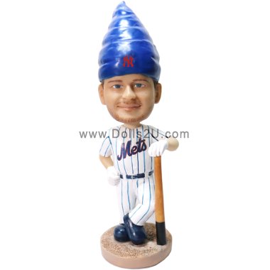 Custom Garden Gnome Baseball BobbleHead Figure Collectible from Your Photo With Any Uniform Bobbleheads