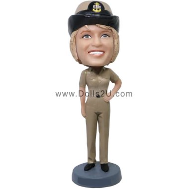 Personalized Female U.S. Navy Chief Bobblehead Gift