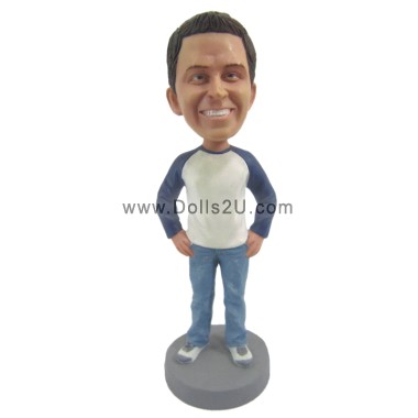  Custom Casual Male With Hands On Hips Bobblehead Item:52221