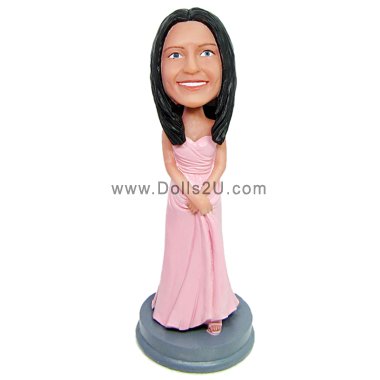 evening dress girl bobble head