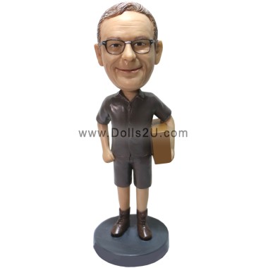 Male UPS Driver Custom Bobbleheads Gift for Delivery Man