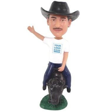 (image for) Cowboy Riding Bull Bobblehead
