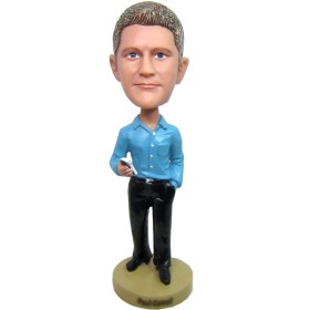 (image for) Casual Executive with Smart Phone bobblehead