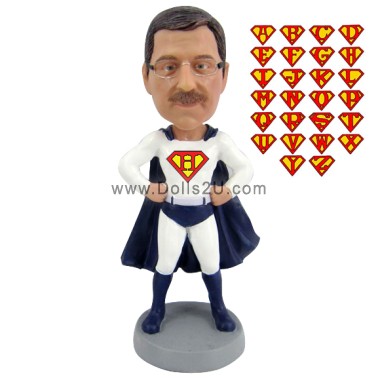 (image for) Father's Day Gifts Custom Super Dad Bobblehead In Any Color Cloak And Logo Superman Custom Bobbleheads