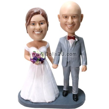  Custom Bobbleheads Wedding Cake Toppers Item:40593