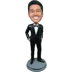  Custom Bobbleheads Groomsmen Wearing Suit And Bowtie