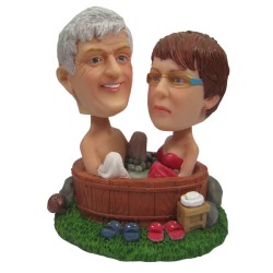 Custom Bobbleheads Couple Bathing In The Tub Anniversary Gift