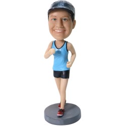 Personalized Bobblehead Female Athletic Marathon Runner