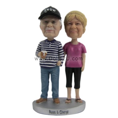 (image for) Custom Bobbleheads Anniversary Gifts For Old Couple