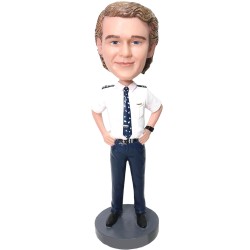 (image for) Customize Male Pilot Bobblehead Gift