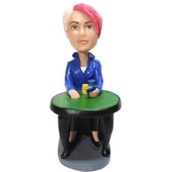  Creative Custom Bobblehead Female Poker Player 3D Bobble Head Gift Sculpted From Your Pictures