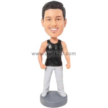 (image for) Custom Man In Tank Top Bobblehead Gift For Bodybuilders