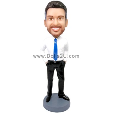 (image for) Custom Male Boss In Shirt With Hands In Pockets Bobblehead
