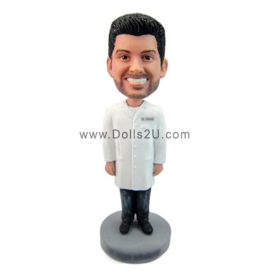 (image for) Personalized Male In Lab Coat Bobblehead With Your Face