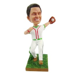 Custom Bobblehead Baseball Player Catching the Ball