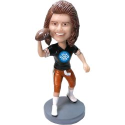 Personalized Bobblehead Female Football Player Gift
