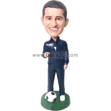  Custom Soccer Coach Bobblehead Item:48801