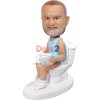 Custom Bobblehead Man on Toilet Reading Newspaper