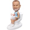 Custom Bobblehead Man on Toilet Reading Newspaper