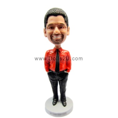 (image for) Custom Male Dressed In Business Casual With Hands In Pockets Bobblehead