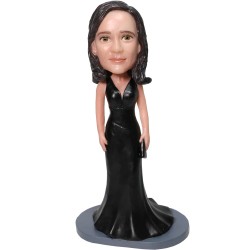 Custom Bobblehead Elegant Lady In Any Color Evening Dress